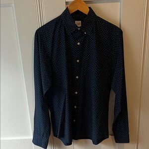 GAP Men's Dark Blue Dotted Shirt